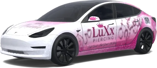 White Top Pink Bottom – Tesla Model 3 wrap
