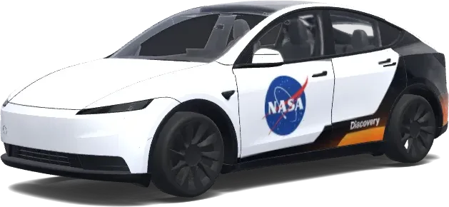 NASA Schweller Farbverlauf – Tesla Model Y Wrap