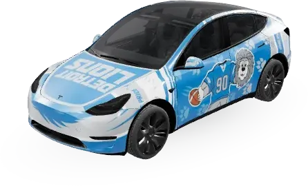 Lions de Détroit (detroit lions) – covering Tesla Model Y