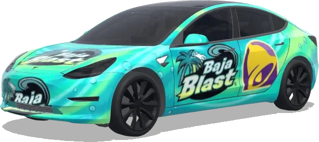 Taco bell Baja blast – Tesla Model 3 wrap