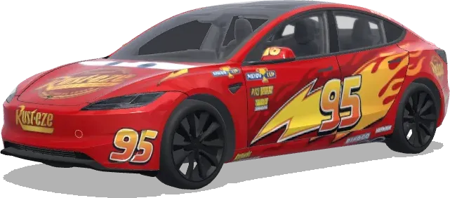 闪电麦昆(Lightning mcqueen) – 特斯拉 Model 3 涂装