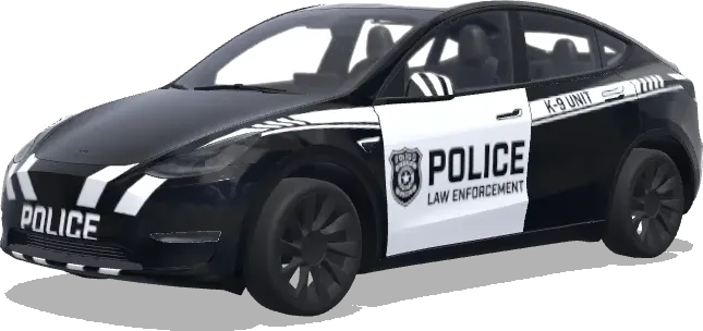 Habillage de véhicule de l’Unité K-9 de la Police – covering Tesla Model Y