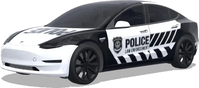 Black White Police Stripes – Tesla Model 3 wrap
