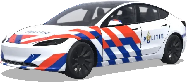 Niederländische Polizei (Netherlands police car. Politie) – Tesla Model 3 Wrap