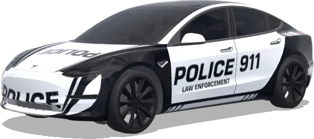 Schwarz-Weiß-Polizei-911 – Tesla Model 3 Wrap