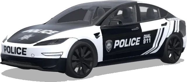 黑白警车911 – 特斯拉 Model 3 涂装