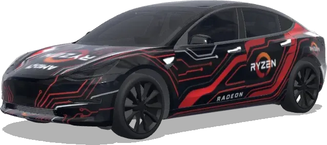 AMD Ryzen Radeon (AMD ryzen radeon) – wrap para Tesla Model 3