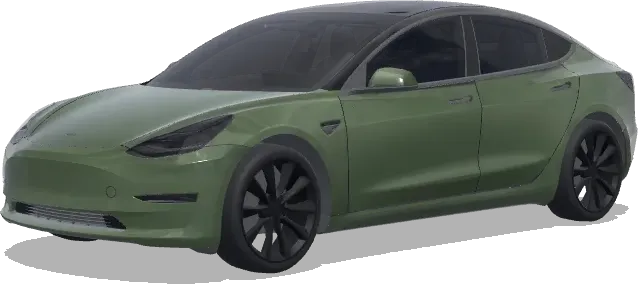 Военно-зеленый матовый – оклейка Tesla Model 3