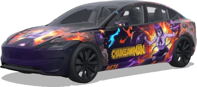 Chain Soma (チェーンソーマンレゼ) – оклейка Tesla Model 3