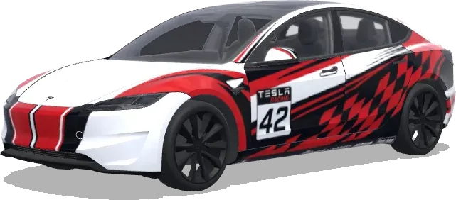 레드 체크 넘버 42 – 테슬라 Model 3 랩핑