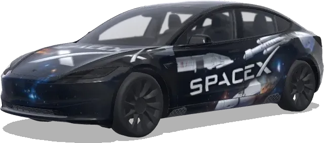 SpaceX. – Tesla Model 3 wrap