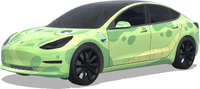 Niedlicher Animierter Frosch – Tesla Model 3 Wrap
