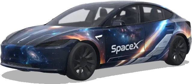 SpaceX. – Tesla Model 3 wrap