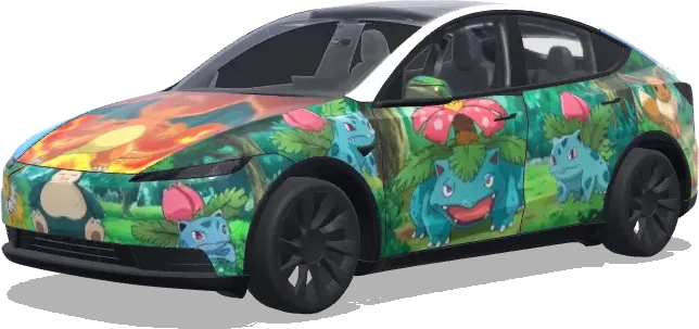 Pokémon Gen 1 Starter – Tesla Model Y Wrap