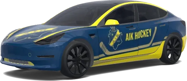 AIK Hockey Blau und Gelb – Tesla Model 3 Wrap