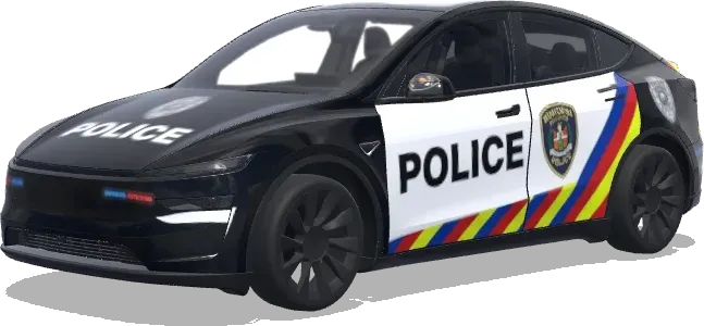 Franja arcoíris de policía en blanco y negro – wrap para Tesla Model Y