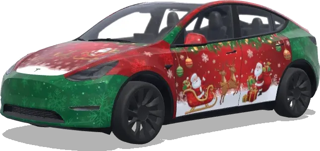 산타 썰매 크리스마스 랩 – 테슬라 Model Y 랩핑