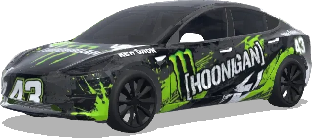 Hoonigan Ken Block Monster 43 (Hoonigan кен блок, monster, 43) – Tesla Model 3 Wrap