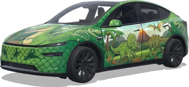 Thème dinosaure vert (绿色恐龙主题) – covering Tesla Model Y