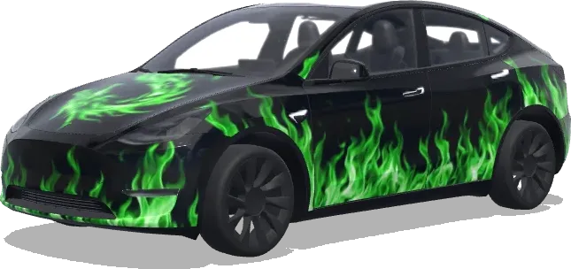Dragón Verde Negro – wrap para Tesla Model Y