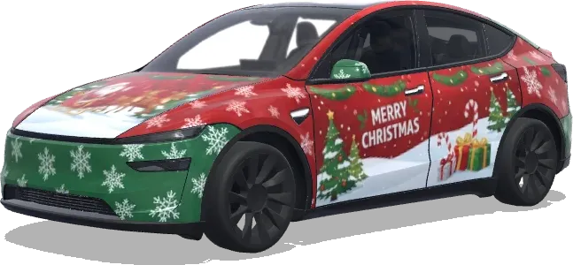 Habit de Noël « Sapin Joyeux » – covering Tesla Model Y