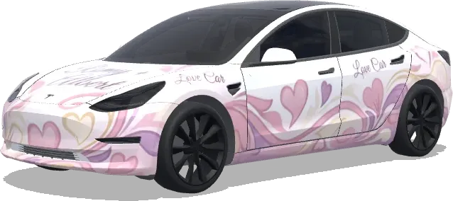 Romy y Albert Amor (romy and albert love car) – wrap para Tesla Model 3