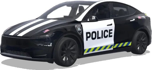 Black and White Police Stripes – Tesla Model Y wrap