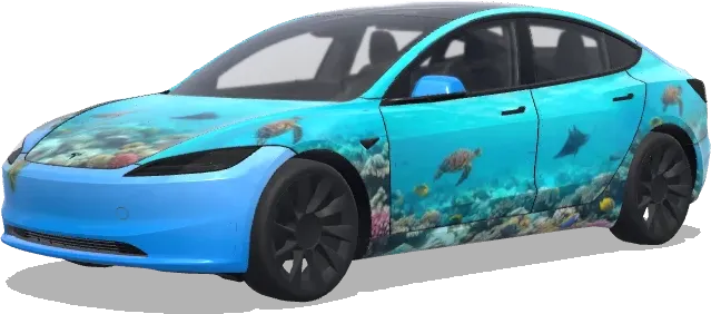Мальдивы дизайн (un design orienté Maldive sur ma model 3) – оклейка Tesla Model 3