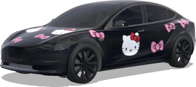 黑底Hello Kitty – 特斯拉 Model 3 塗裝
