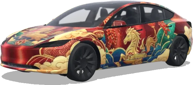 2026新年主題(For Chinese New Year 2026) – 特斯拉 Model 3 塗裝
