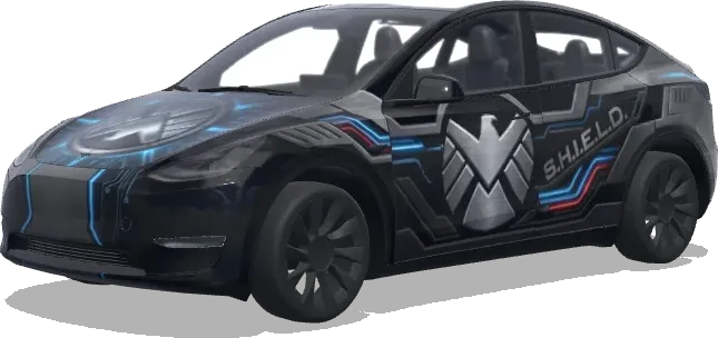 Black S.H.I.E.L.D. Cool (黑色神盾局酷炫一点机盖也要覆盖) – Tesla Model Y wrap