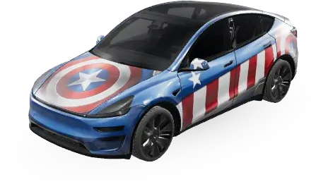 캡틴 아메리카 (Captain America) – 테슬라 Model Y 랩핑