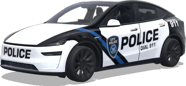Blue Stripe Police – Tesla Model Y wrap