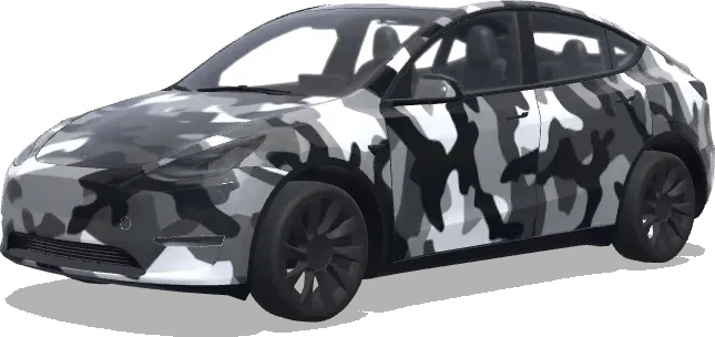 Schwarz-Weiß Urban Camo (Black, Grey and white urban camo) – Tesla Model Y Wrap