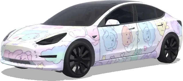 Kawaii pastel – wrap para Tesla Model 3