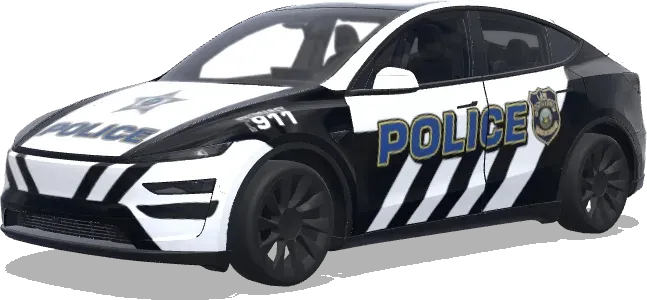 Blue Police Stripes – Tesla Model Y wrap