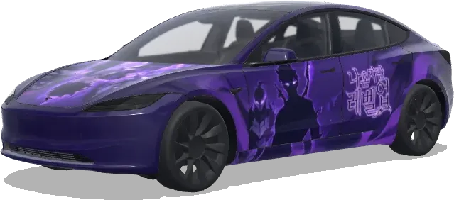 solo leveling sung igris iron. Colors: purple. – Tesla Model 3 wrap