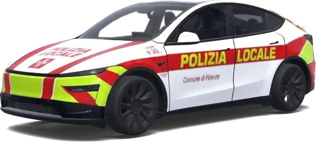 Polizei-Folierung für Firenze – Tesla Model Y Wrap