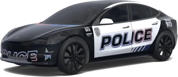 Schwarz-Weiß-Streifenwagen – Tesla Model 3 Wrap
