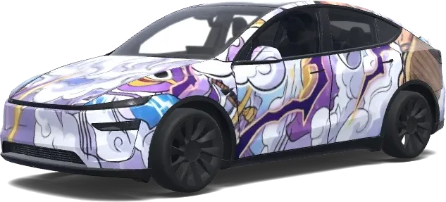 Lila Wolken Ausrüstung 5 – Tesla Model Y Wrap