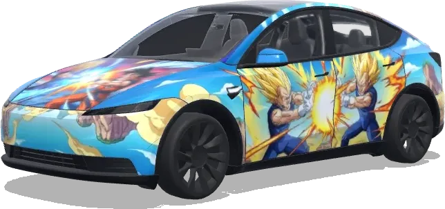 Estilo Anime Dragon Ball – wrap para Tesla Model Y