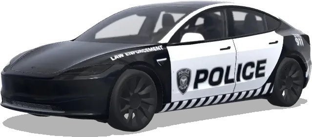 Black White Police Wrap – Tesla Model 3 wrap