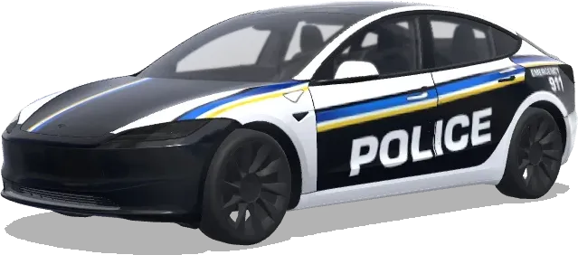 ブルー・ストライプ・ポリス・テスラ – テスラ Model 3 ラッピング