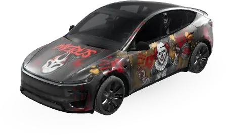 Ghostface & Pennywise (Ghostface and pennywise) – Tesla Model Y Wrap