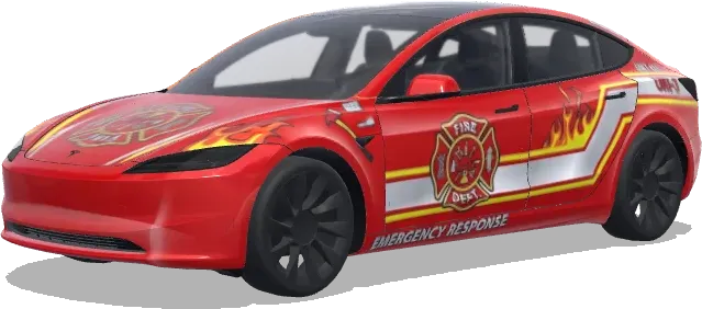 Feuerabzeichen – Notfall-Einsatz – Tesla Model 3 Wrap