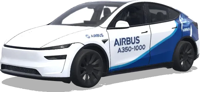 Airbus A350 Lackierung (Airbus A350-1000飛機塗裝風格) – Tesla Model Y Wrap