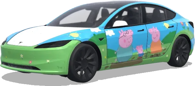 Pepa Pig – Tesla Model 3 wrap