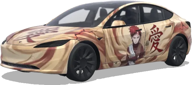 Naruto Gaara (ナルトの我愛羅のラッピング) – Tesla Model 3 Wrap