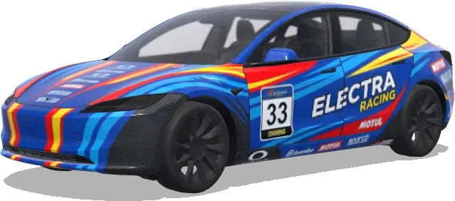 Bleu de course Électra – covering Tesla Model 3