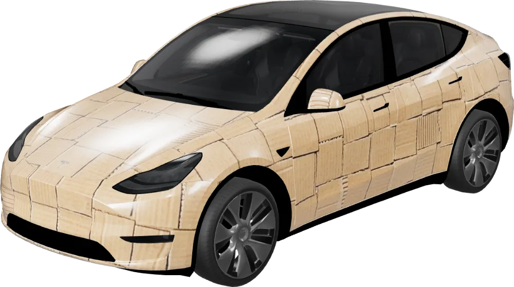 Cardboard Construct – Tesla Model Y wrap